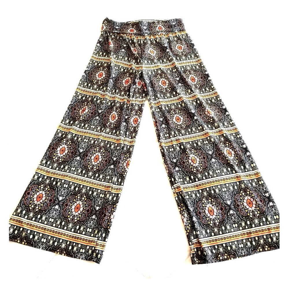 Wide Leg/Foldover Waist Palazzo Pants